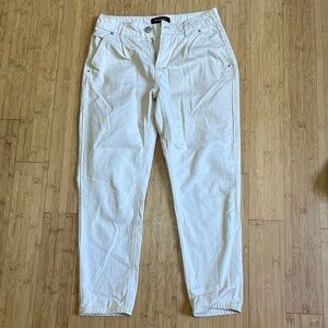 Who What Wear Cream High-Waisted Pants